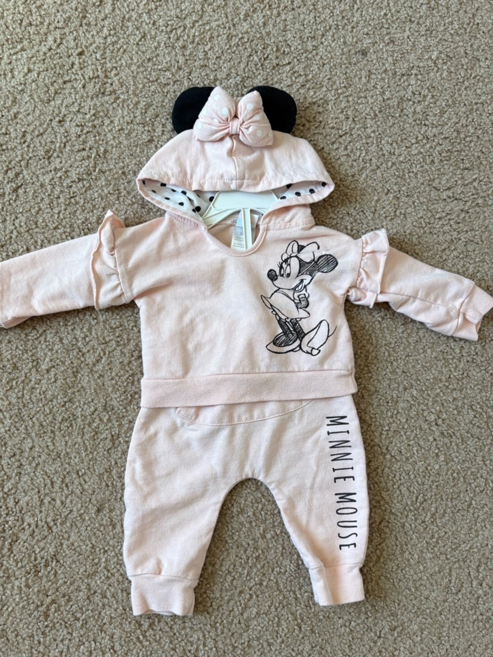 Disney Minnie Mouse Pink Hoodie One-Piece Set